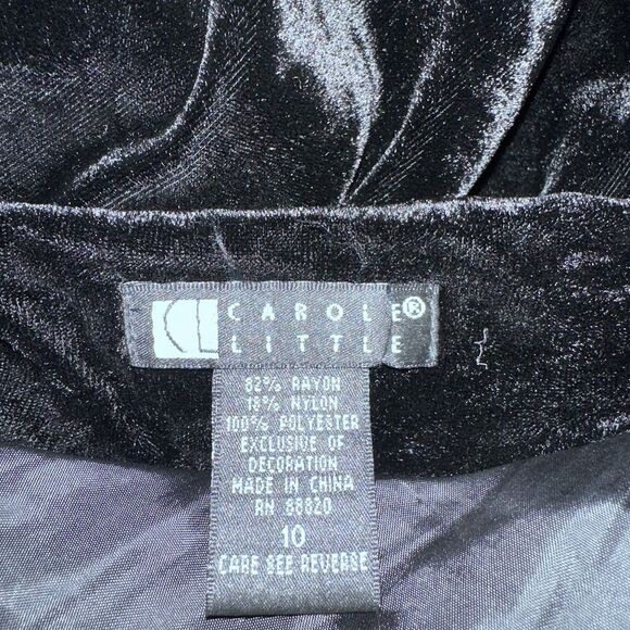 Vintage Carole Little Y2K black Velvet Beaded sequin maxi Skirt size 10 - Picture 3 of 8